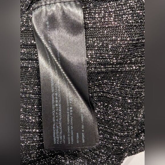 Keepsake The Label Metallic Knit bell sleeve off the shoulder Sheath Dress sz S - Picture 12 of 13
